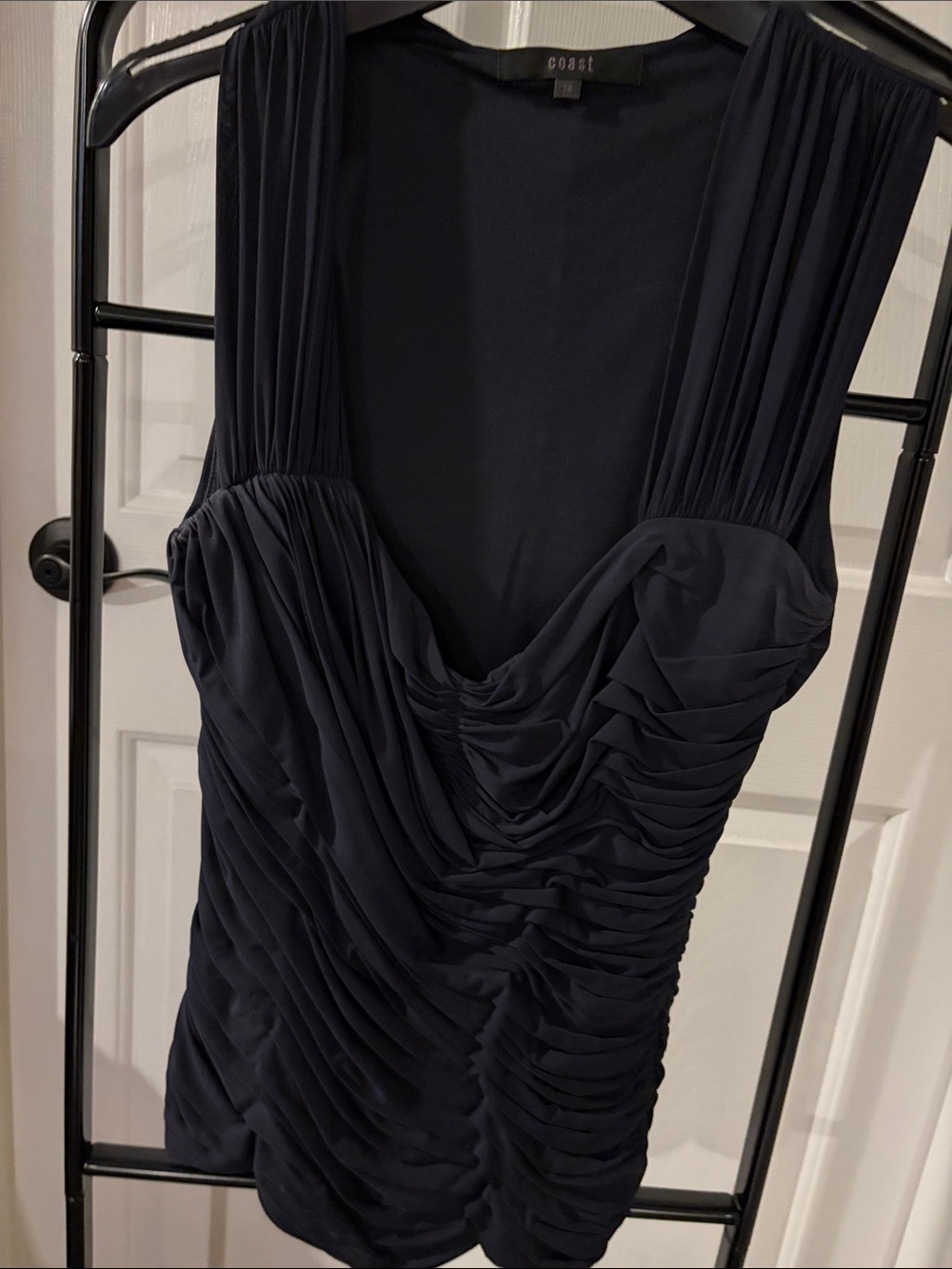 Coast Navy Ruched V-Neck  Top
